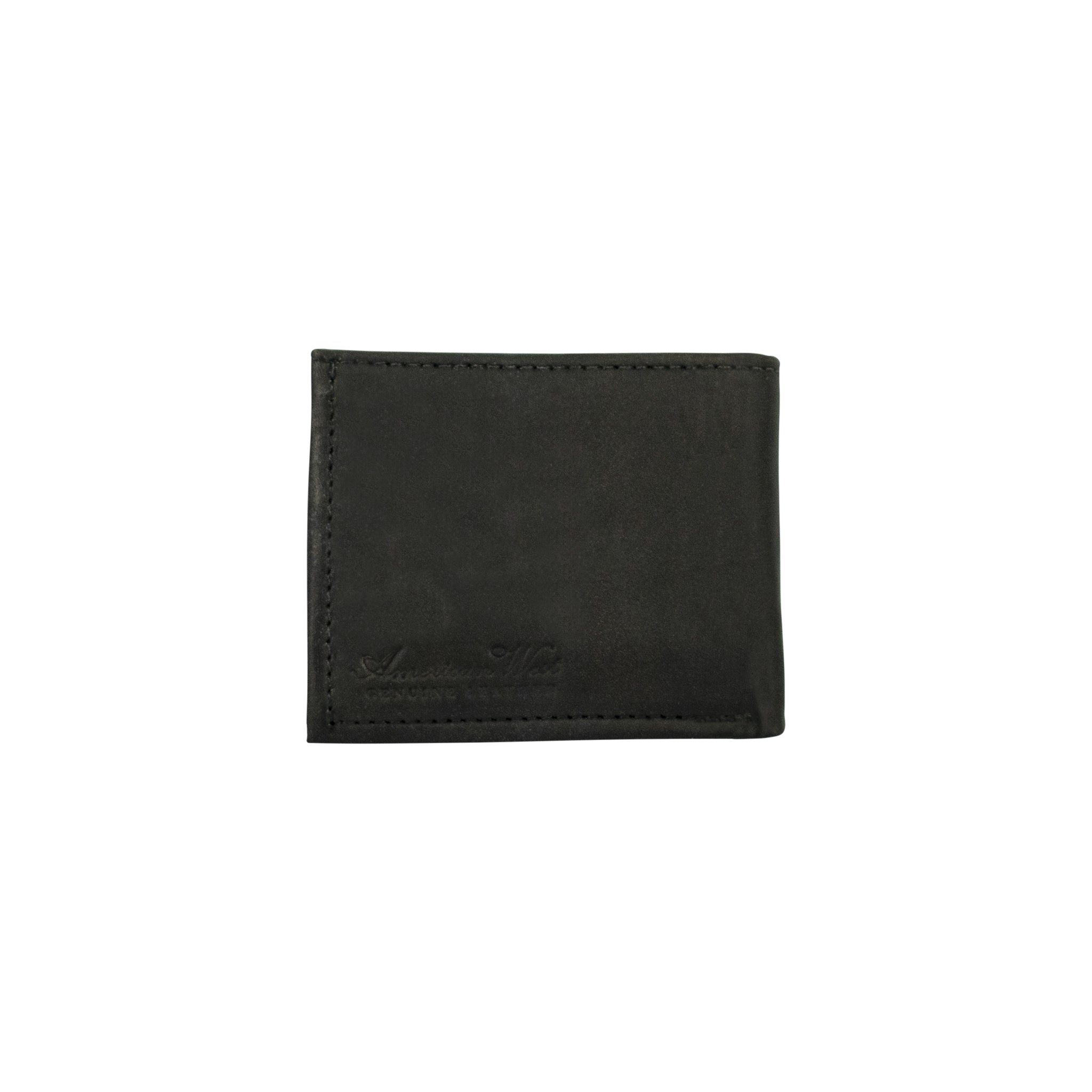 American West Waxed Leather Mens Bi-Fold Wallet