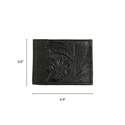 American West Waxed Leather Mens Bi-Fold Wallet