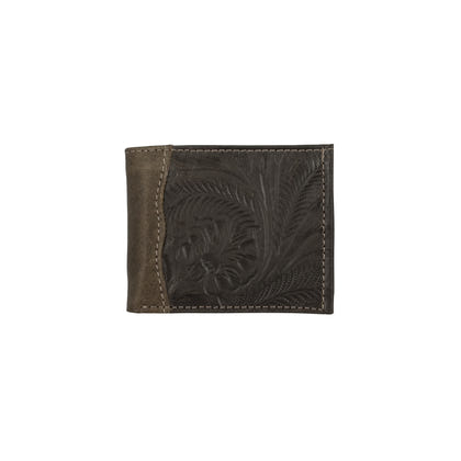 American West Waxed Leather Mens Bi-Fold Wallet