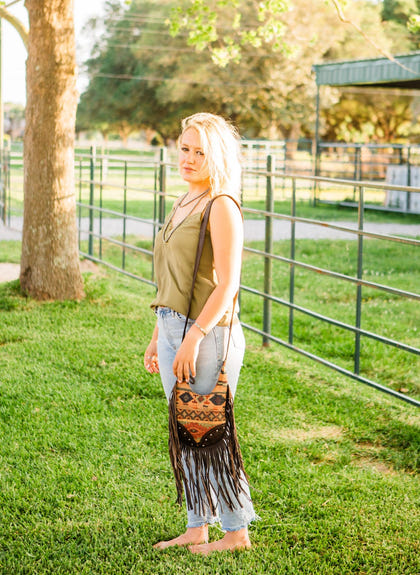 American West Fringed Cowgirl Crossbody with Fringe