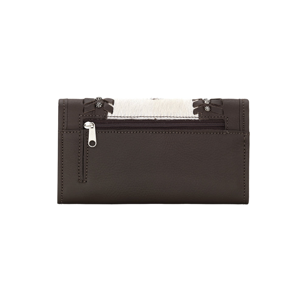 American West Cowtown Hair-On Ladies Tri-Fold Wallet