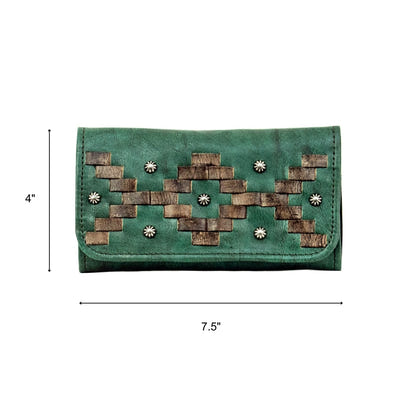 American West Tribal Weave Ladies Tri-Fold Wallet