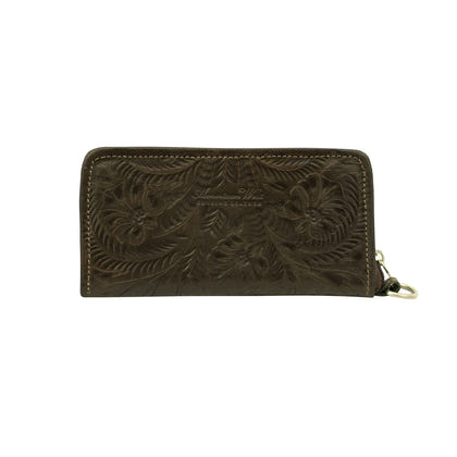 American West Ladies Zip-Around Wallet with Wrist Strap