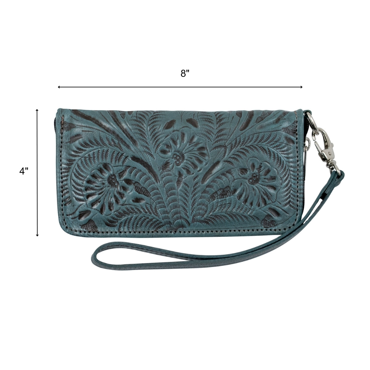 American West Ladies Zip-Around Wallet with Wrist Strap