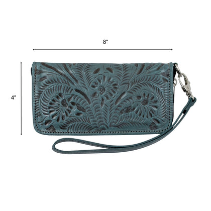 American West Ladies Zip-Around Wallet with Wrist Strap