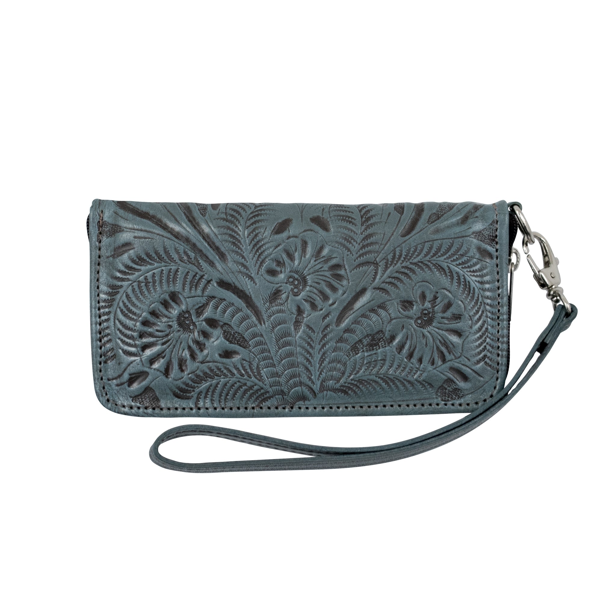 American West Ladies Zip-Around Wallet with Wrist Strap