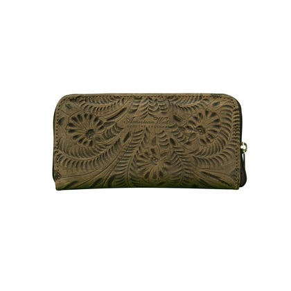 American West Ladies Zip-Around Wallet with Wrist Strap