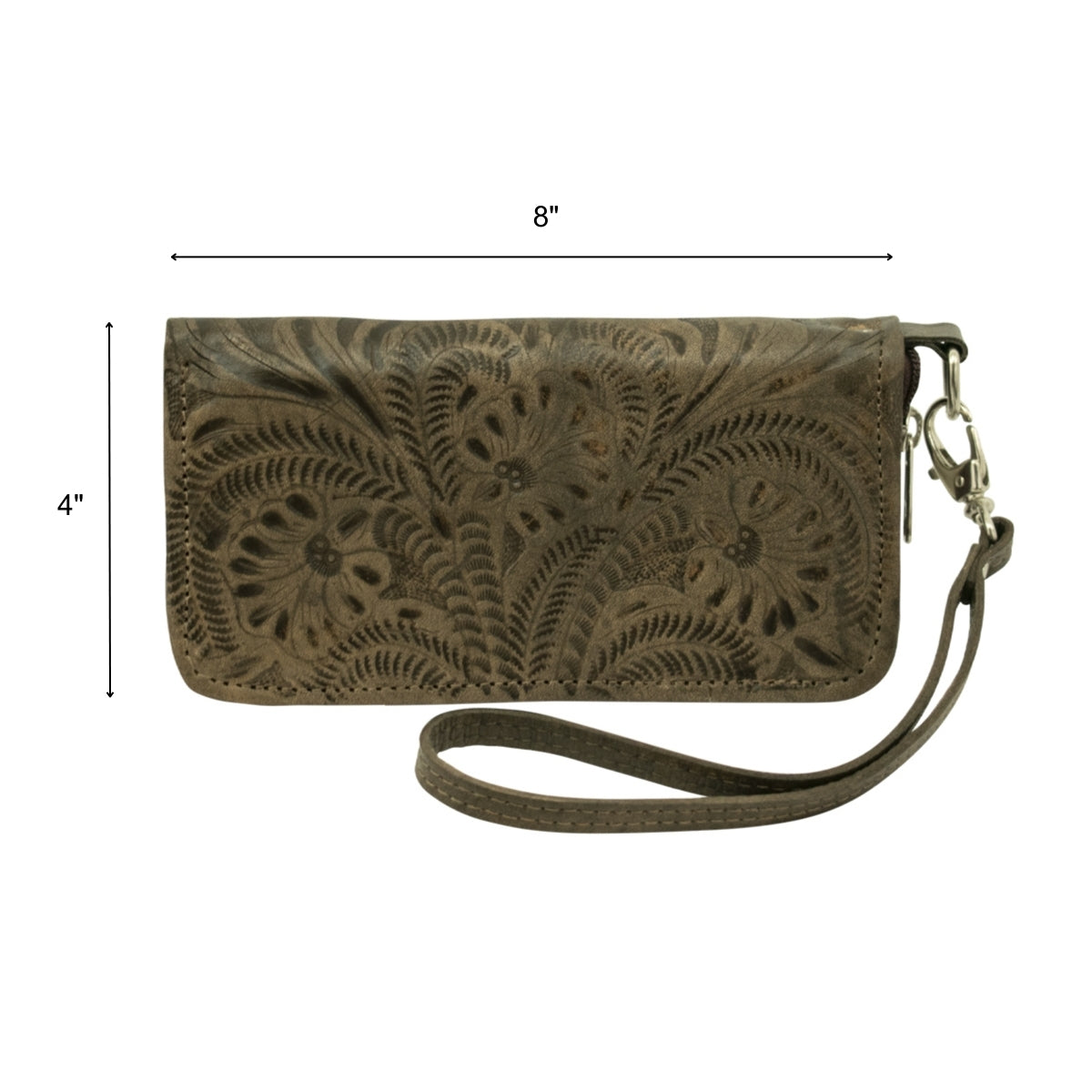 American West Ladies Zip-Around Wallet with Wrist Strap
