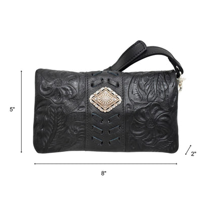 American West Grab and Go Crossbody Foldover Wallet/Crossbody