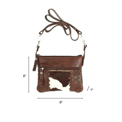 American West Cowtown Trail Rider Crossbody/Hip Bag with Hair-On Hide