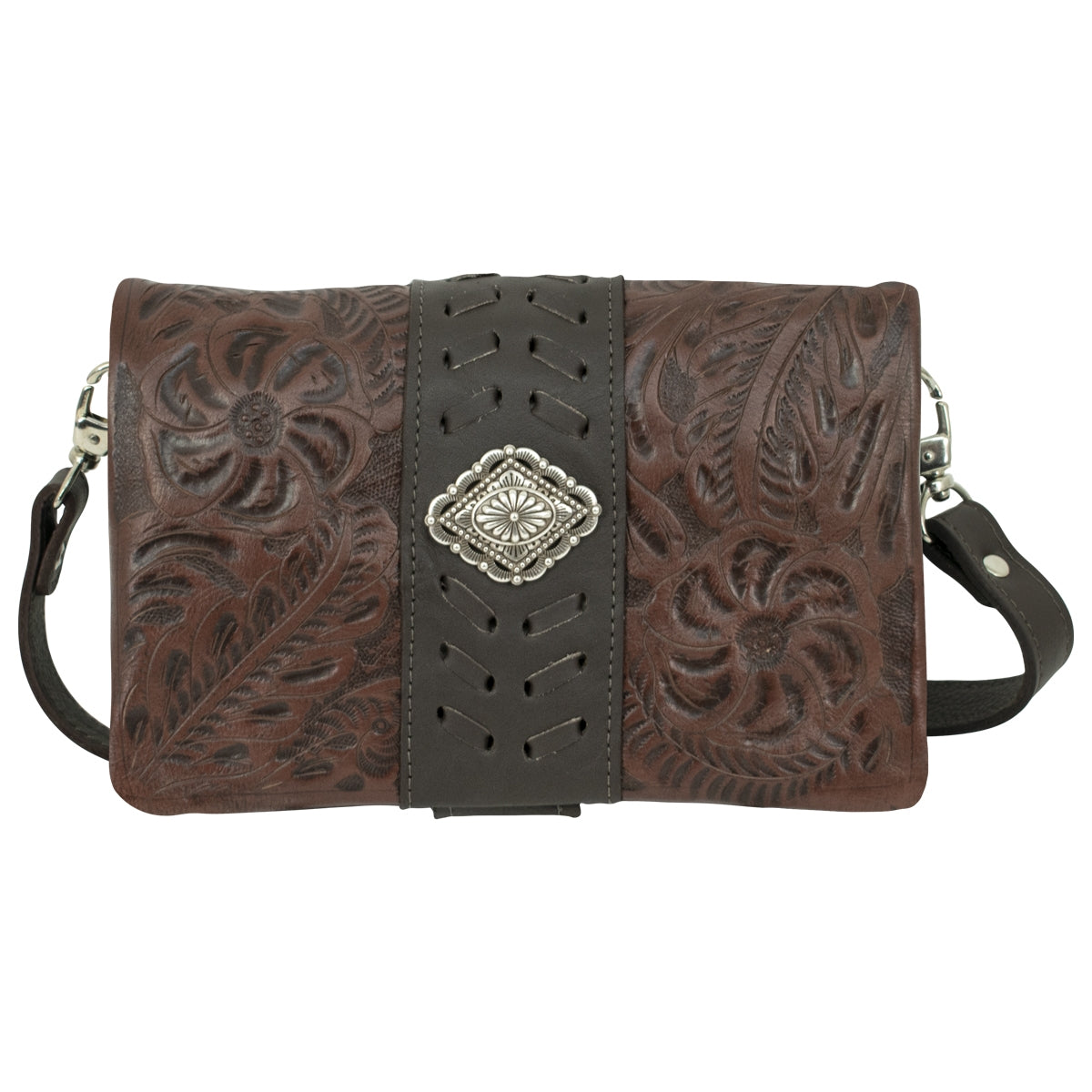 American West Large Grab and Go Crossbody Large Foldover Wallet/Crossbody