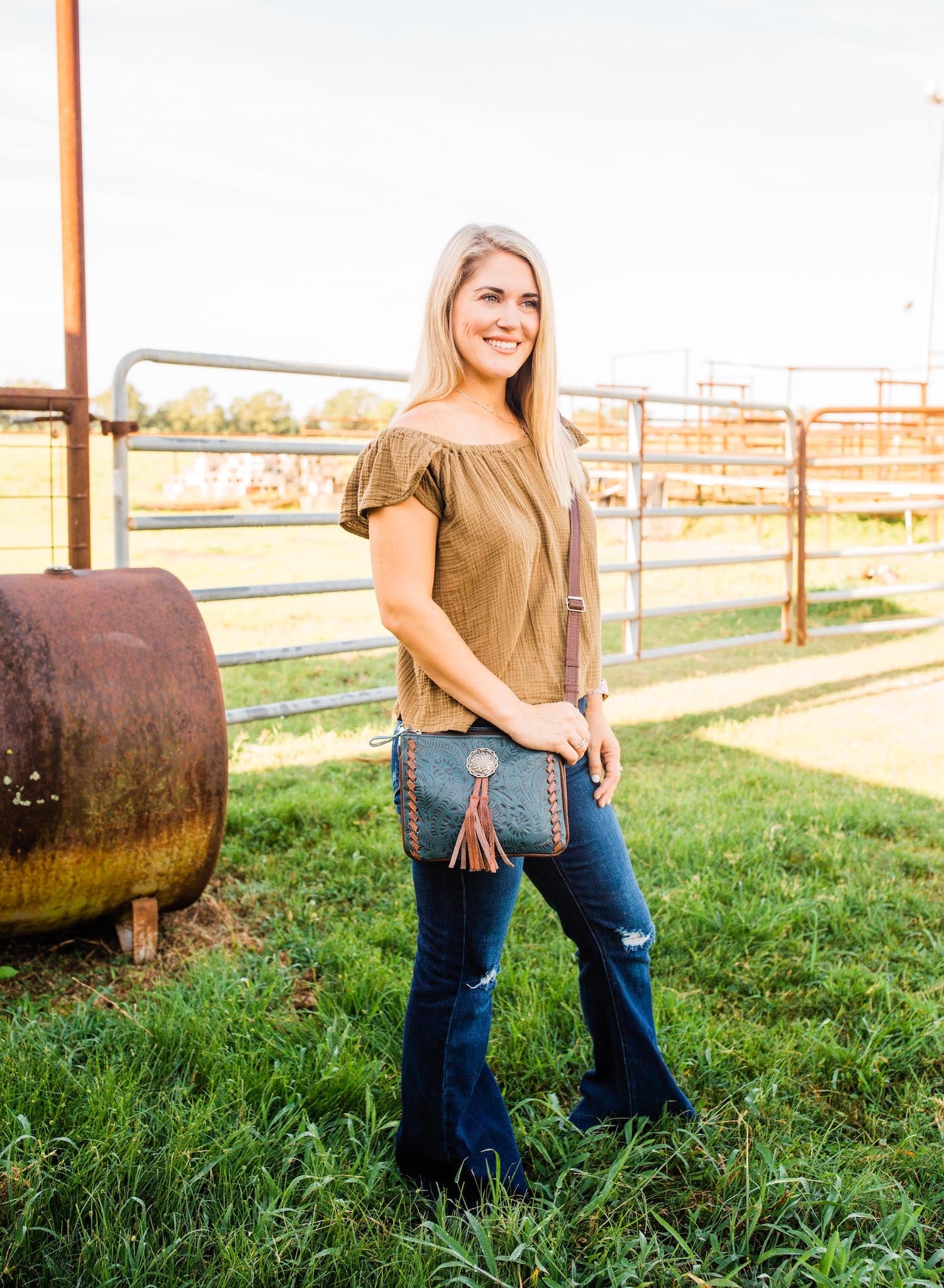 American West Lariats and Lace Multi-Compartment Crossbody