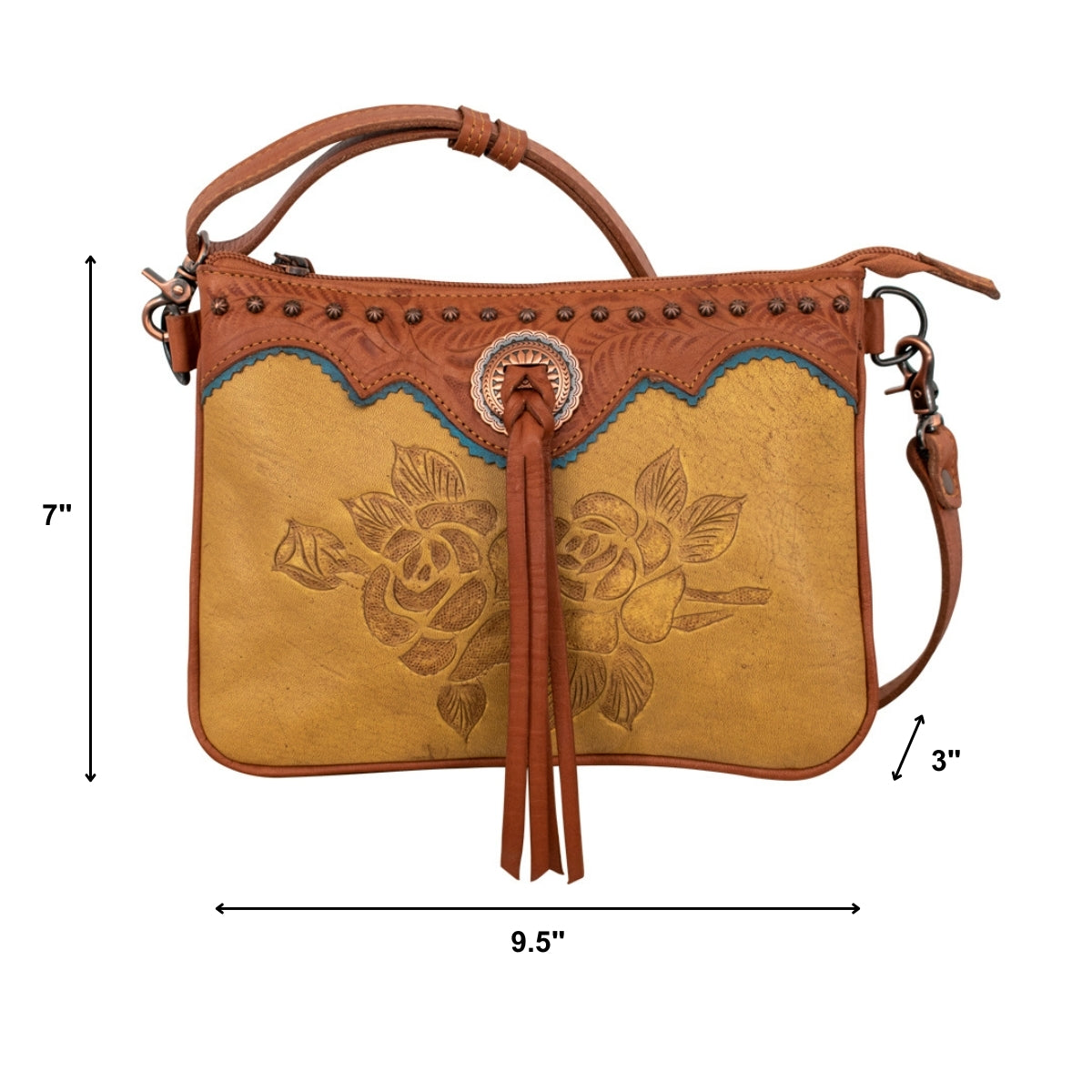 American West Texas Rose Multi-Compartment Crossbody