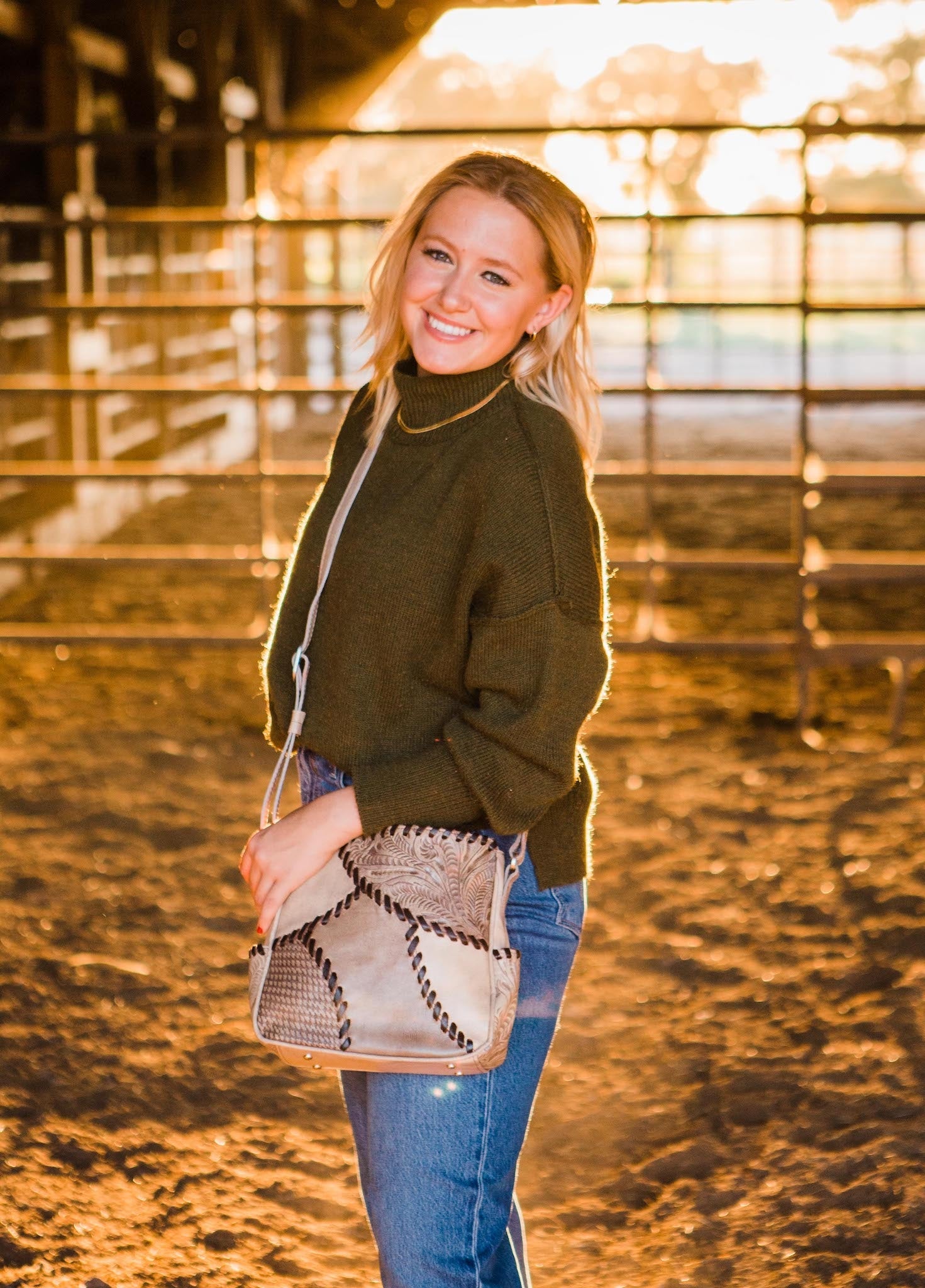 American West Gypsy Patch Zip-Top All Access Crossbody Bag