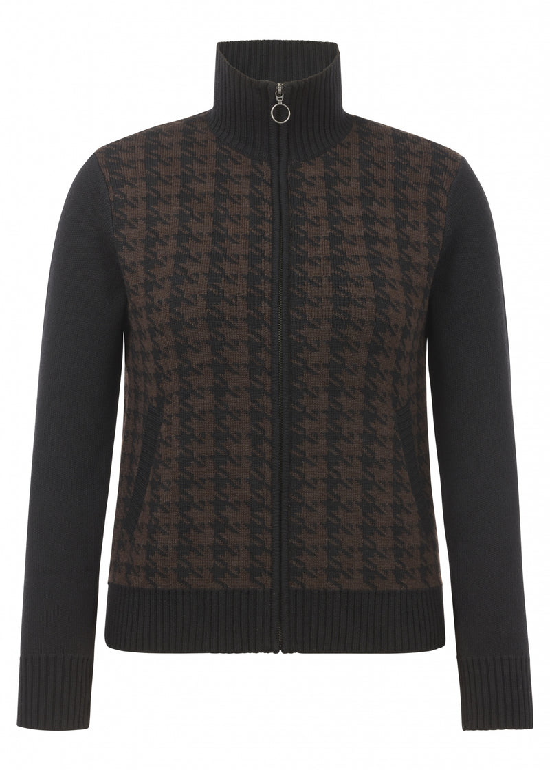 Kerrits Eq Houndstooth Full Zip Sweater