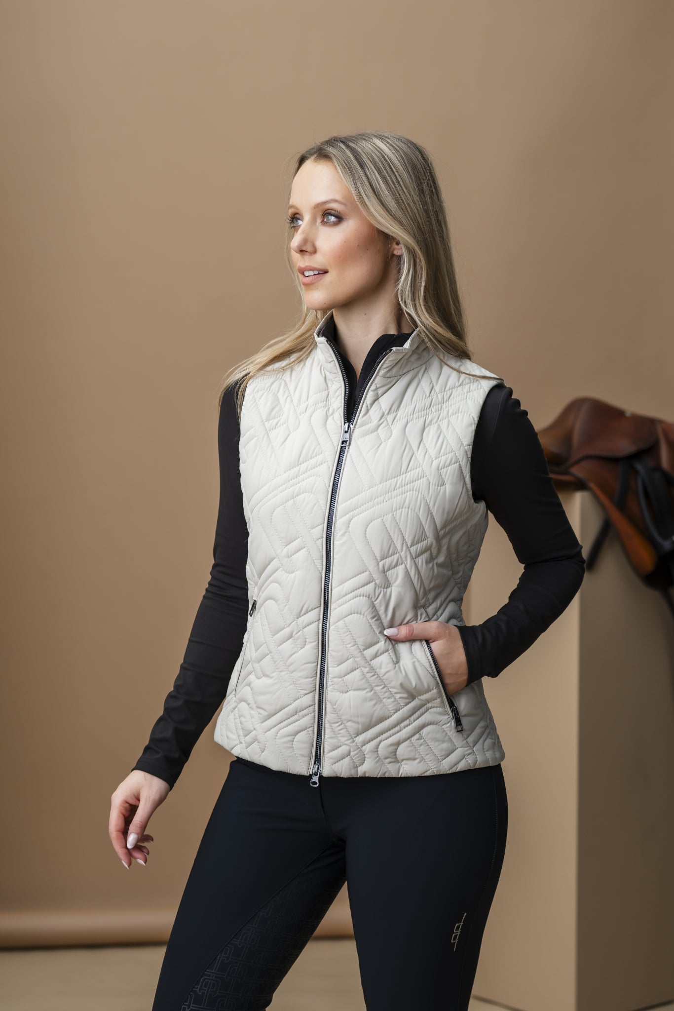AA Ladies Neve Monogram Quilted Gilet