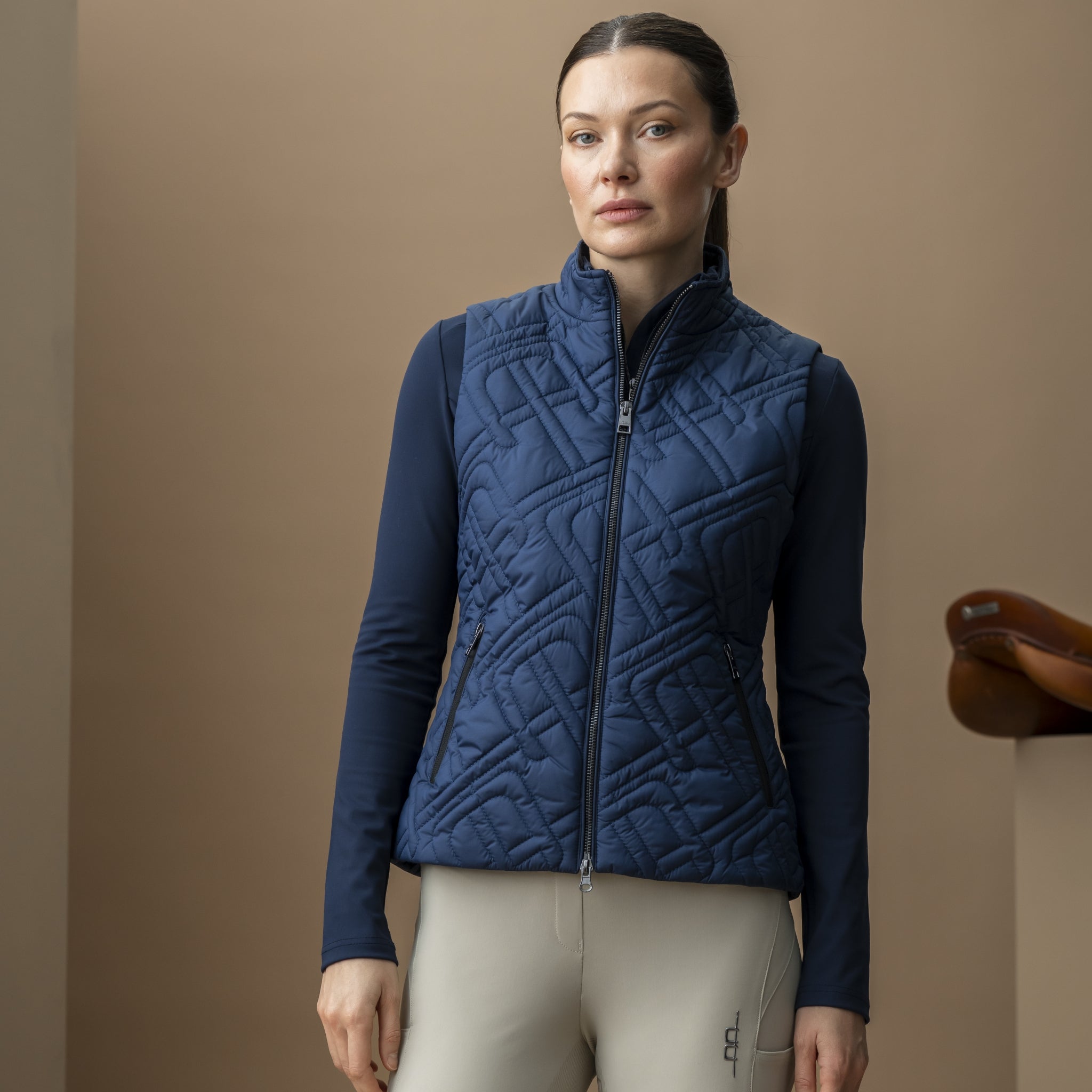 AA Ladies Neve Monogram Quilted Gilet