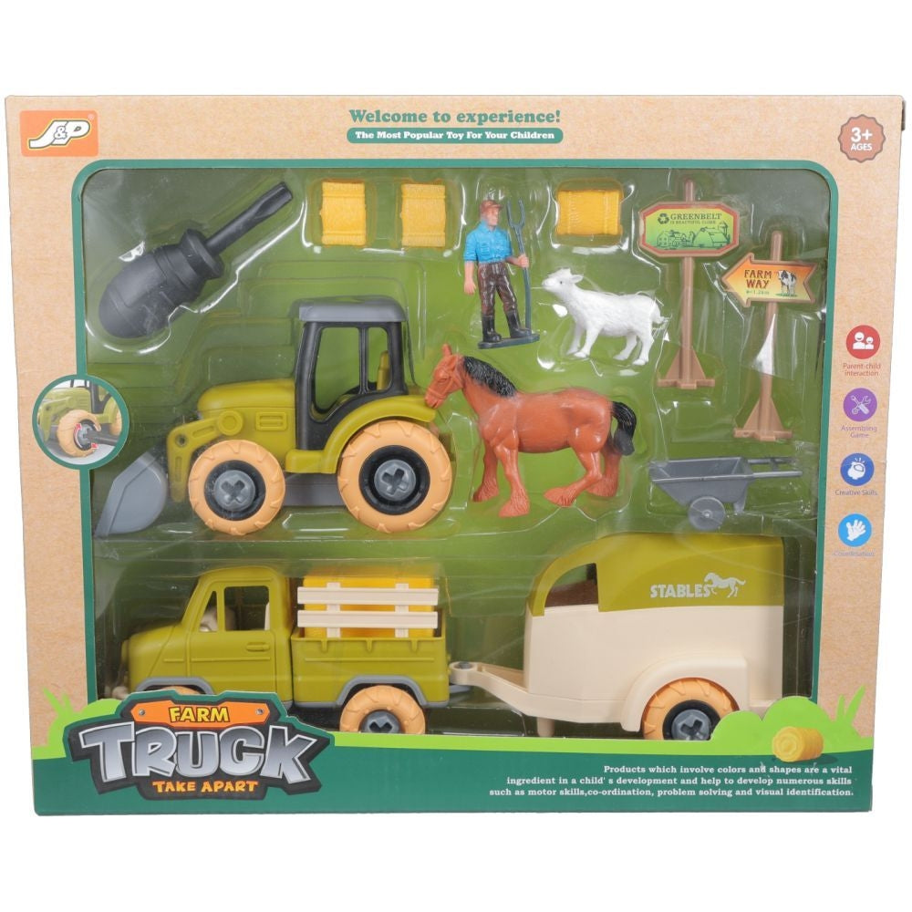 Gift Corral Toy Truck Trailer &Tractor Set