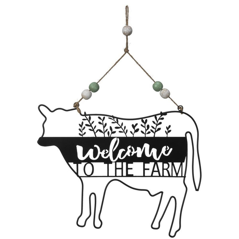 Gift Corral Cow "Welcome to the Farm Sign"