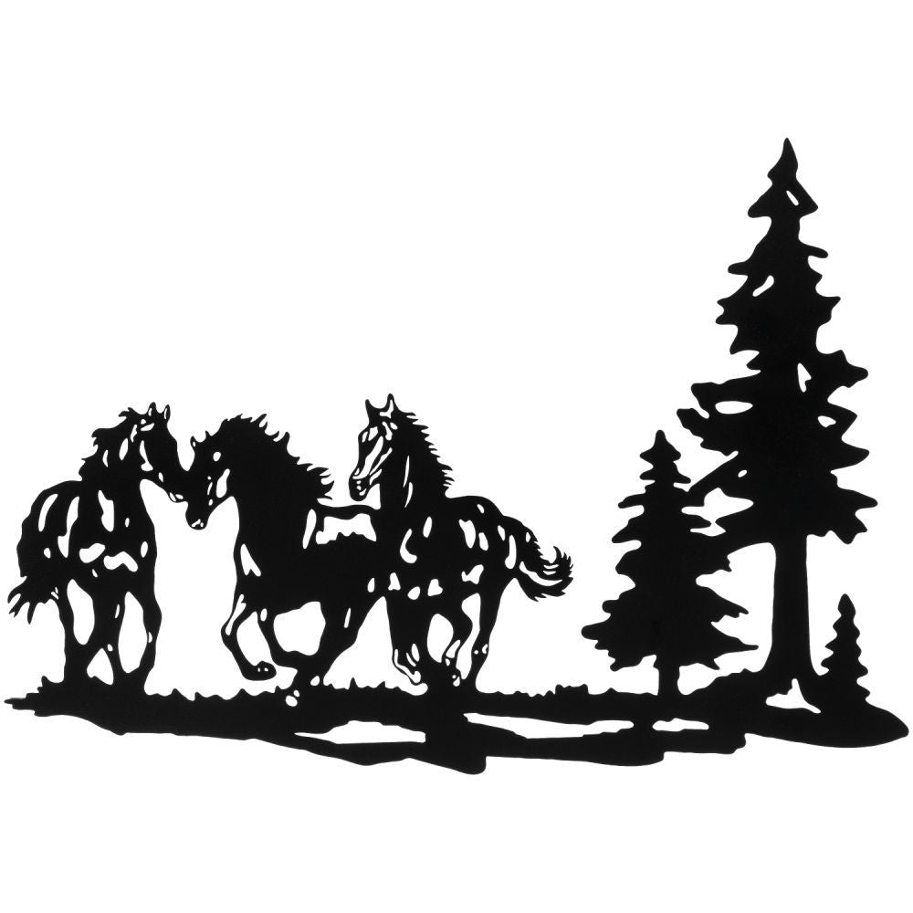 Gift Corral Horses and Pine Trees Wall Art