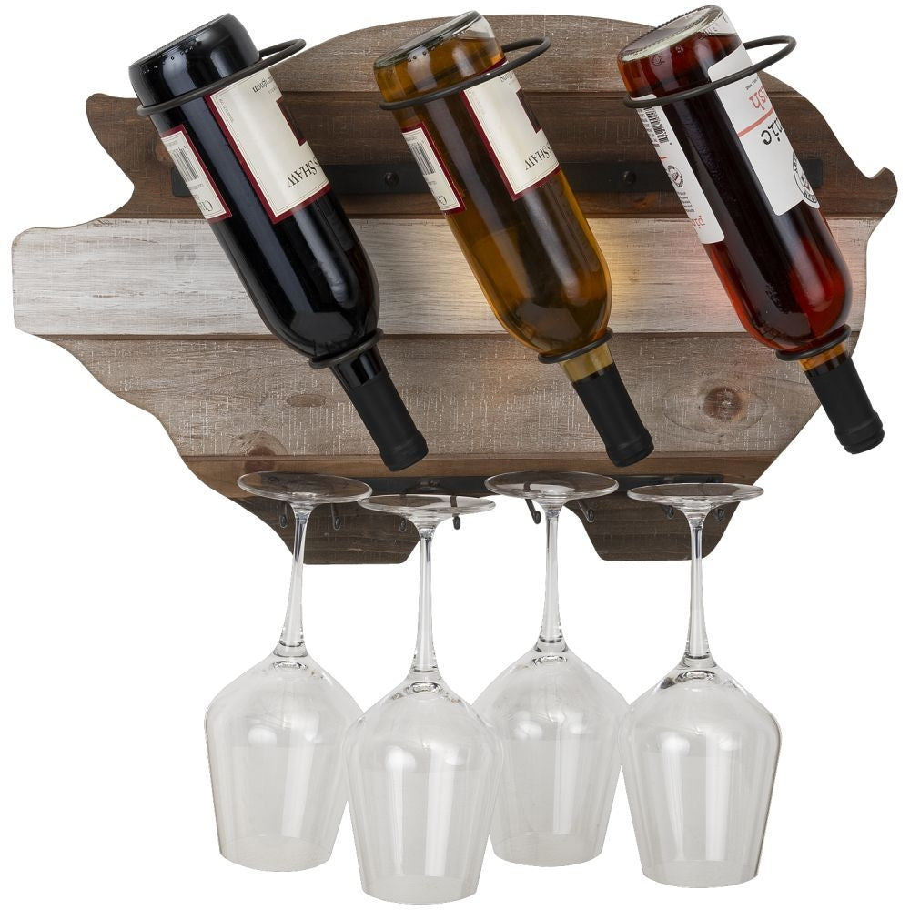 Gift Corral Pig Wine Bottle & Glass Holder