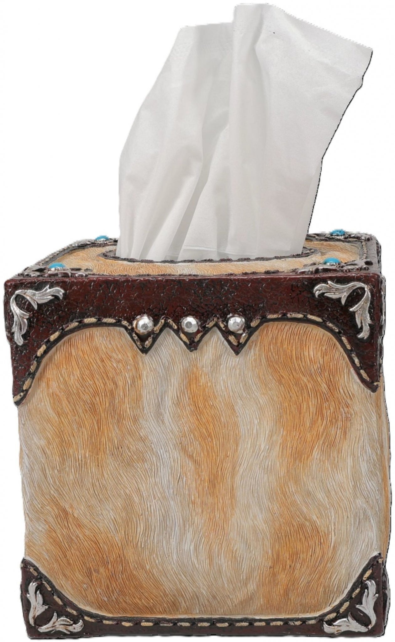 Tough1 Cowhide Print Tissue Box Cover