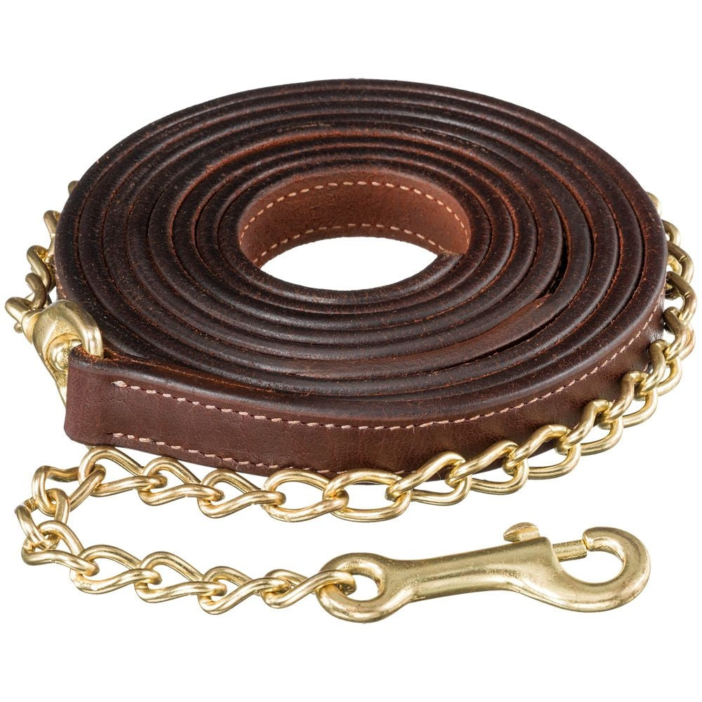 10' Leather Lead with 30" BP Chain