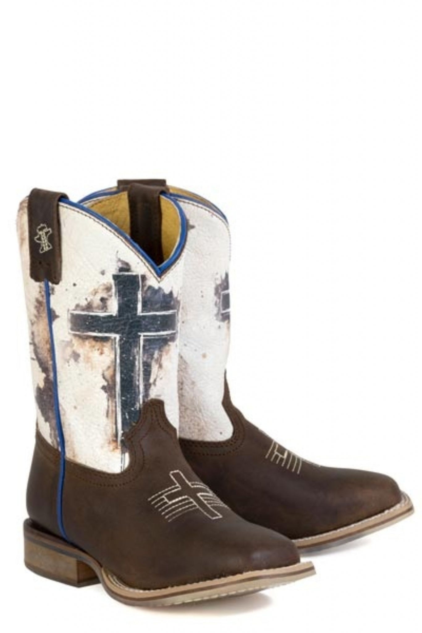 Tin Haul Little Kids Church Cross Square Toe Boots