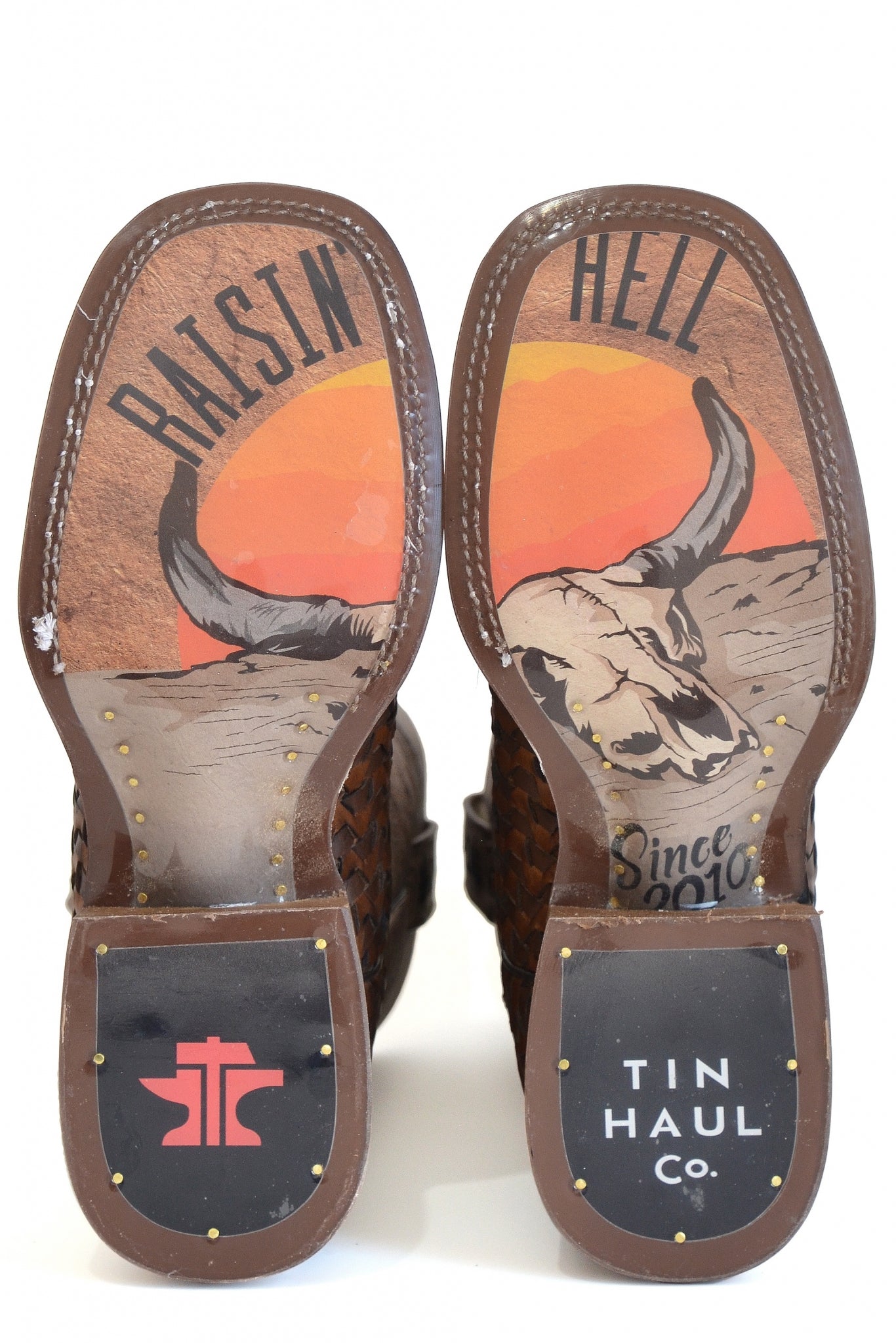 Tin Haul Mens Ripples Raisin Hell Square Toe Boots
