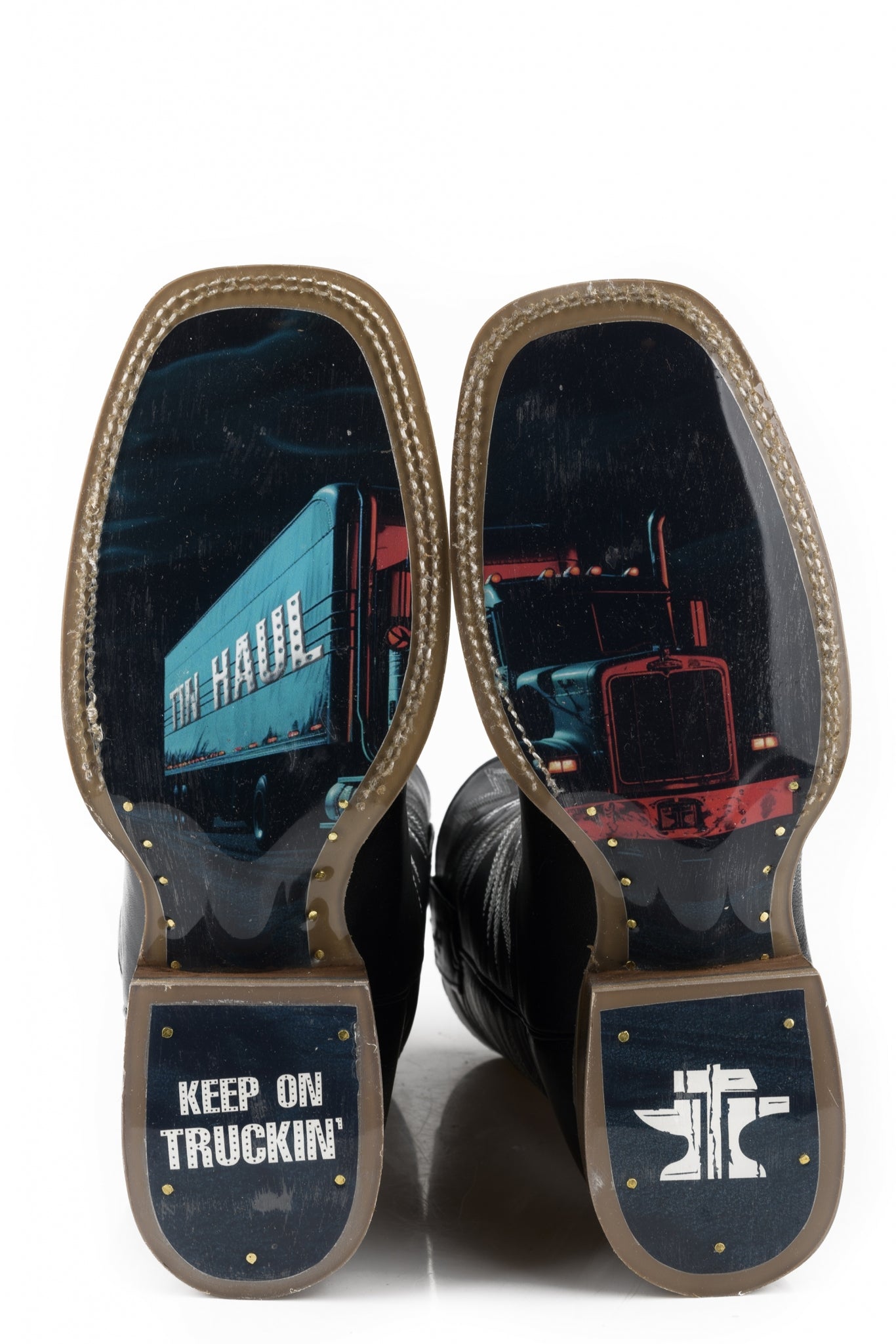 Tin Haul Mens Keep On Truckin Square Toe Boots