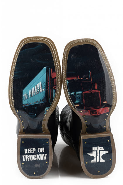 Tin Haul Mens Keep On Truckin Square Toe Boots