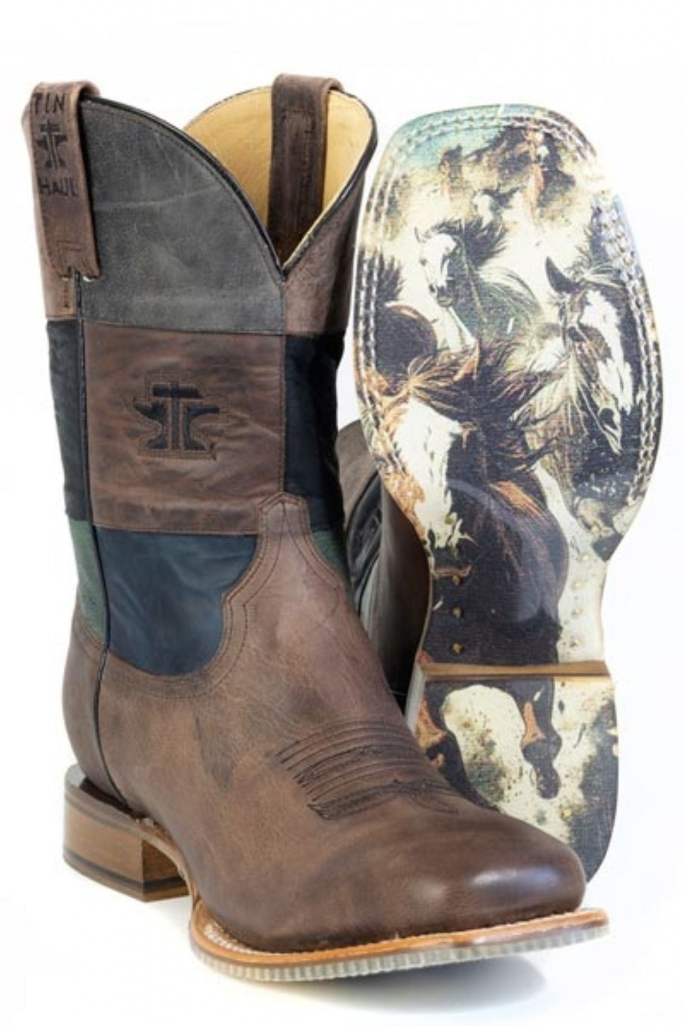Tin Haul Mens Running Wild Square Toe Boots