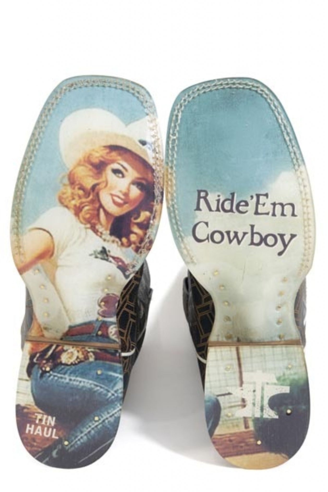 Tin Haul Mens Ride Em Cowboy Square Toe Boots