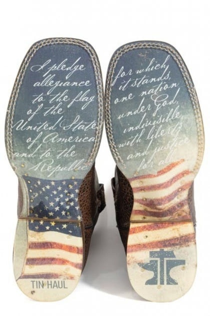 Tin Haul Mens Flag Of The Proud Square Toe Boots