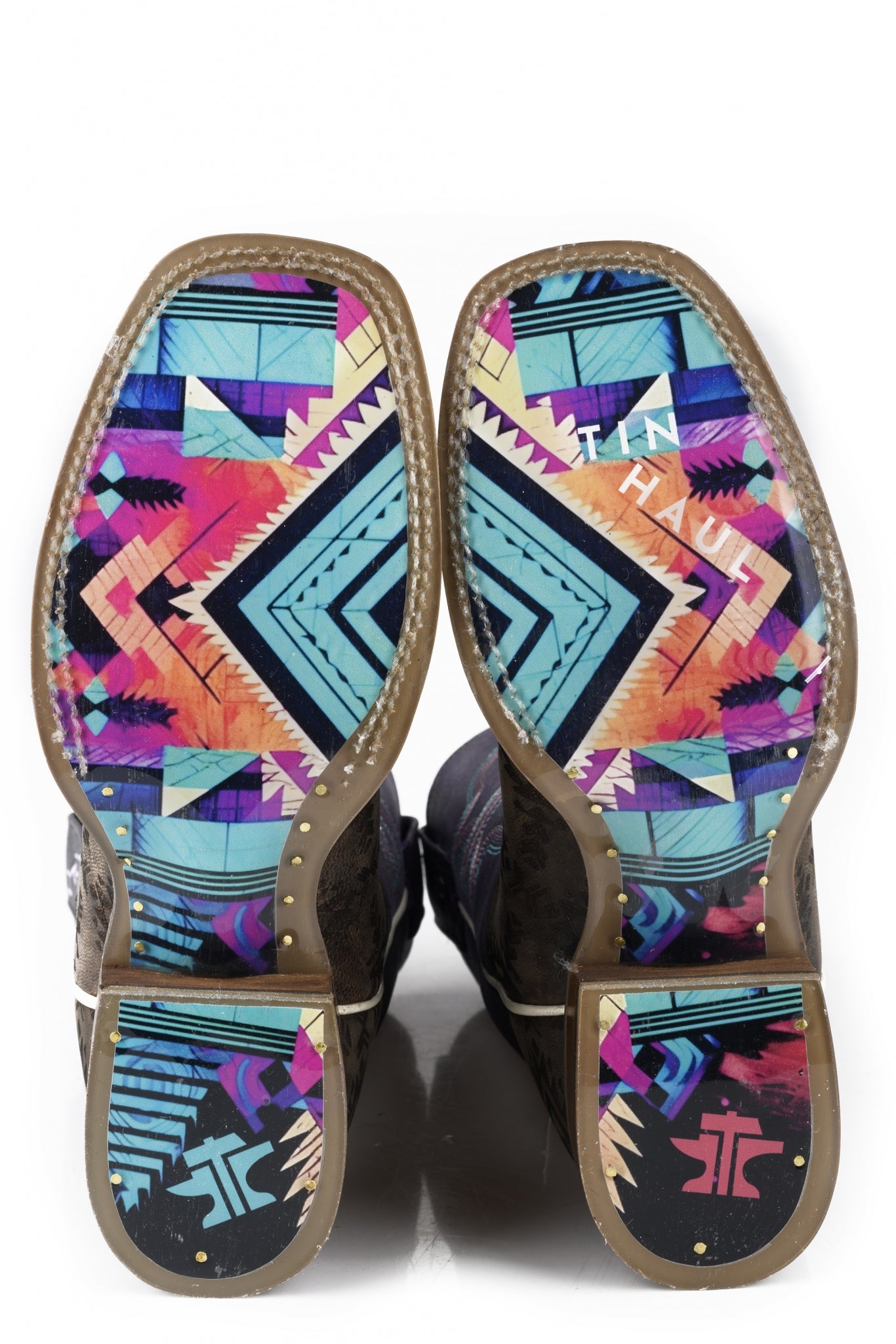 Tin Haul Ladies Sizzling Aztec Square Toe Boots