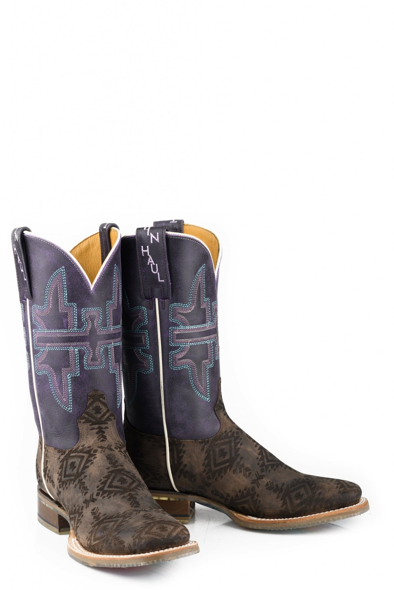 Tin Haul Ladies Sizzling Aztec Square Toe Boots