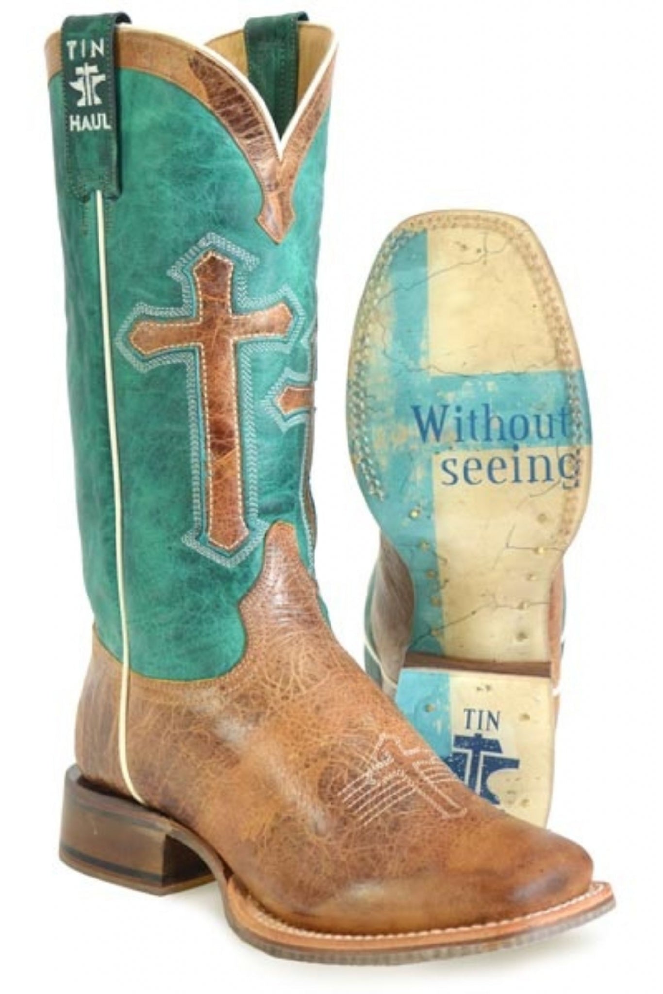 Tin Haul Ladies Crucifix Square Toe Boots
