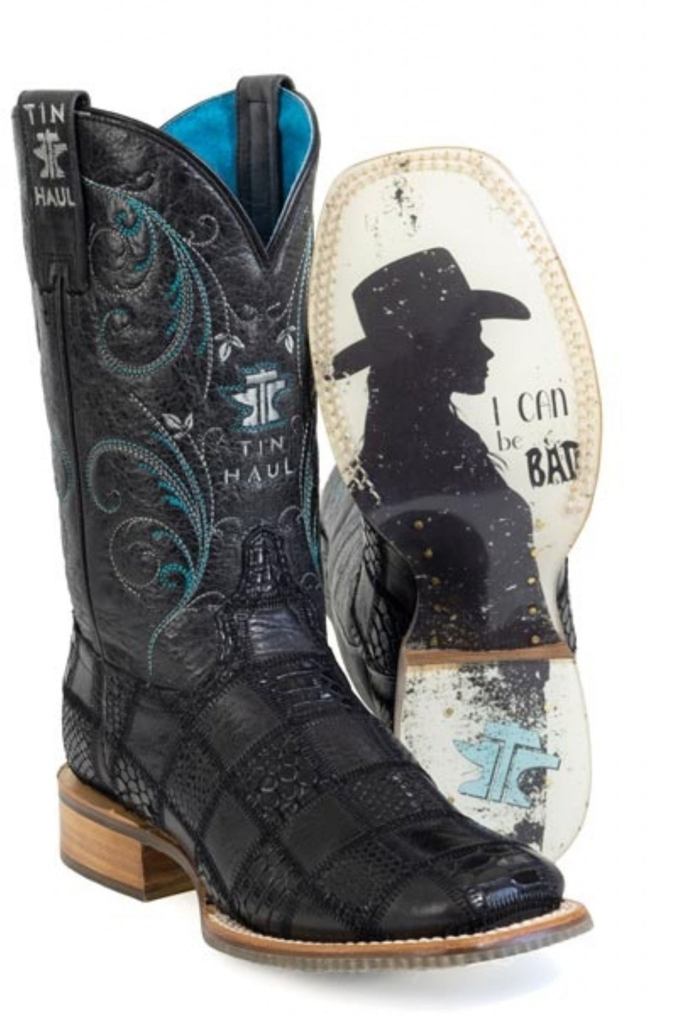 Tin Haul Ladies CheckerD Square Toe Boots