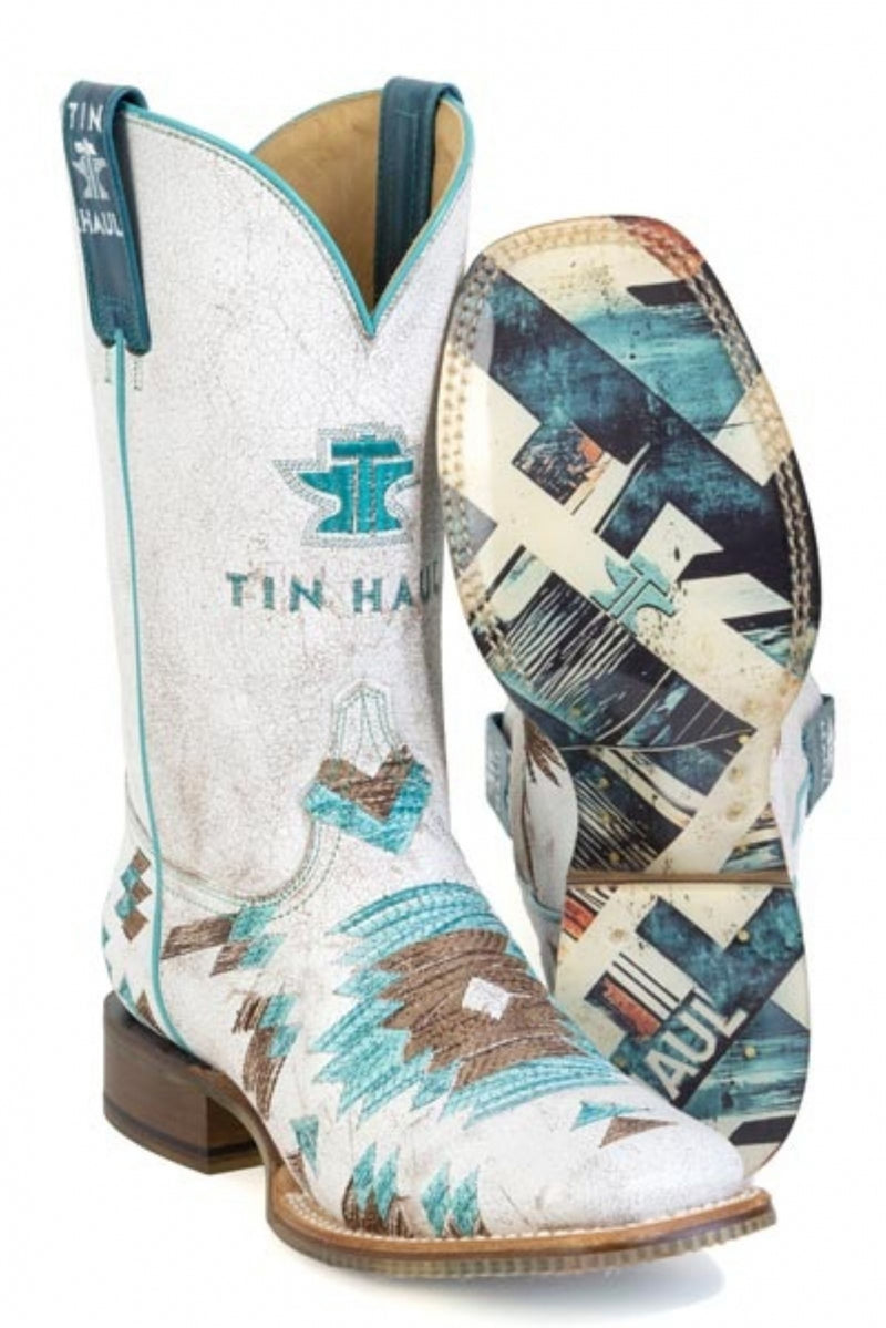 Tin Haul Ladies Twisted Aztection Square Toe Boots