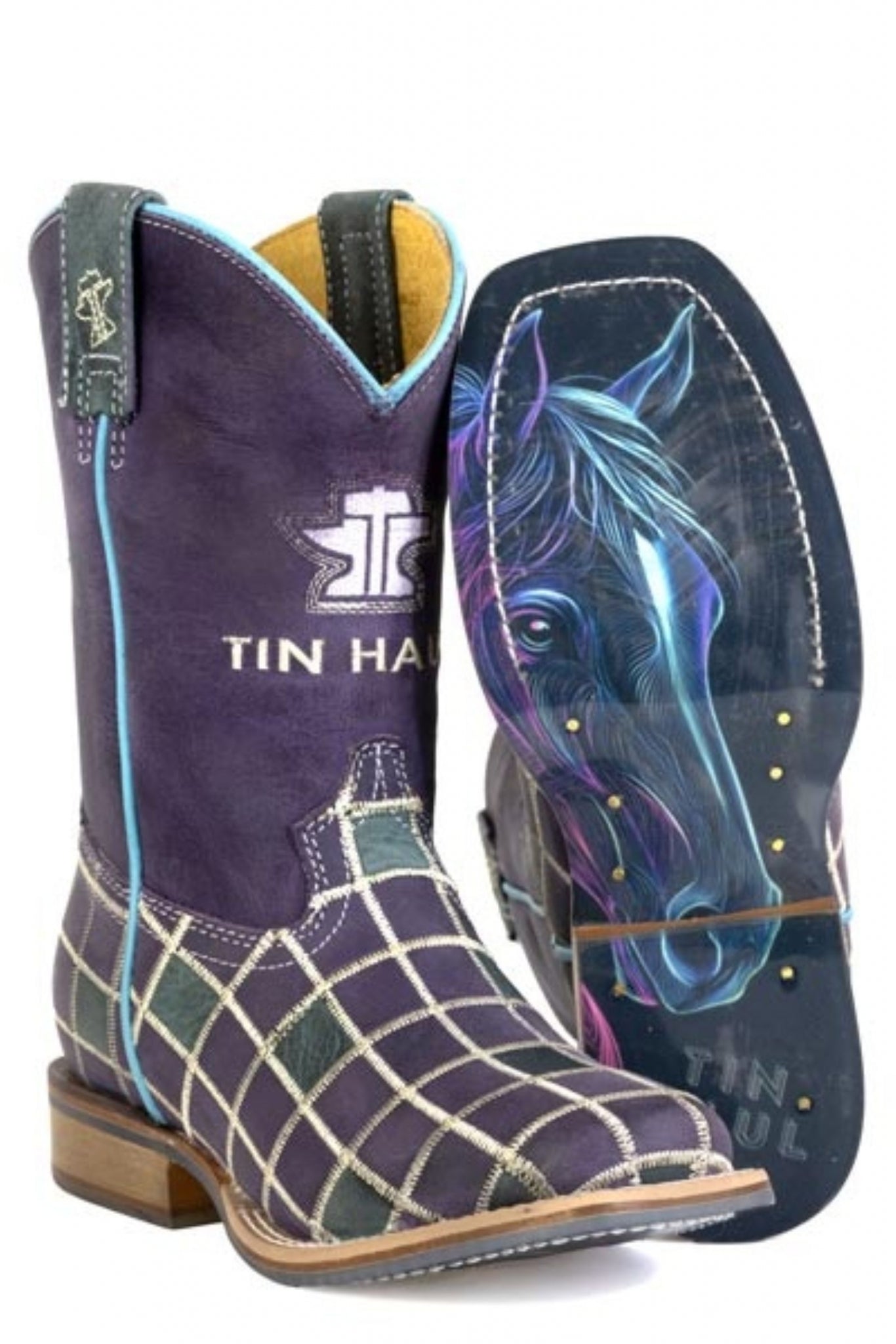 Tin Haul Big Kids Patches Square Toe Bootss