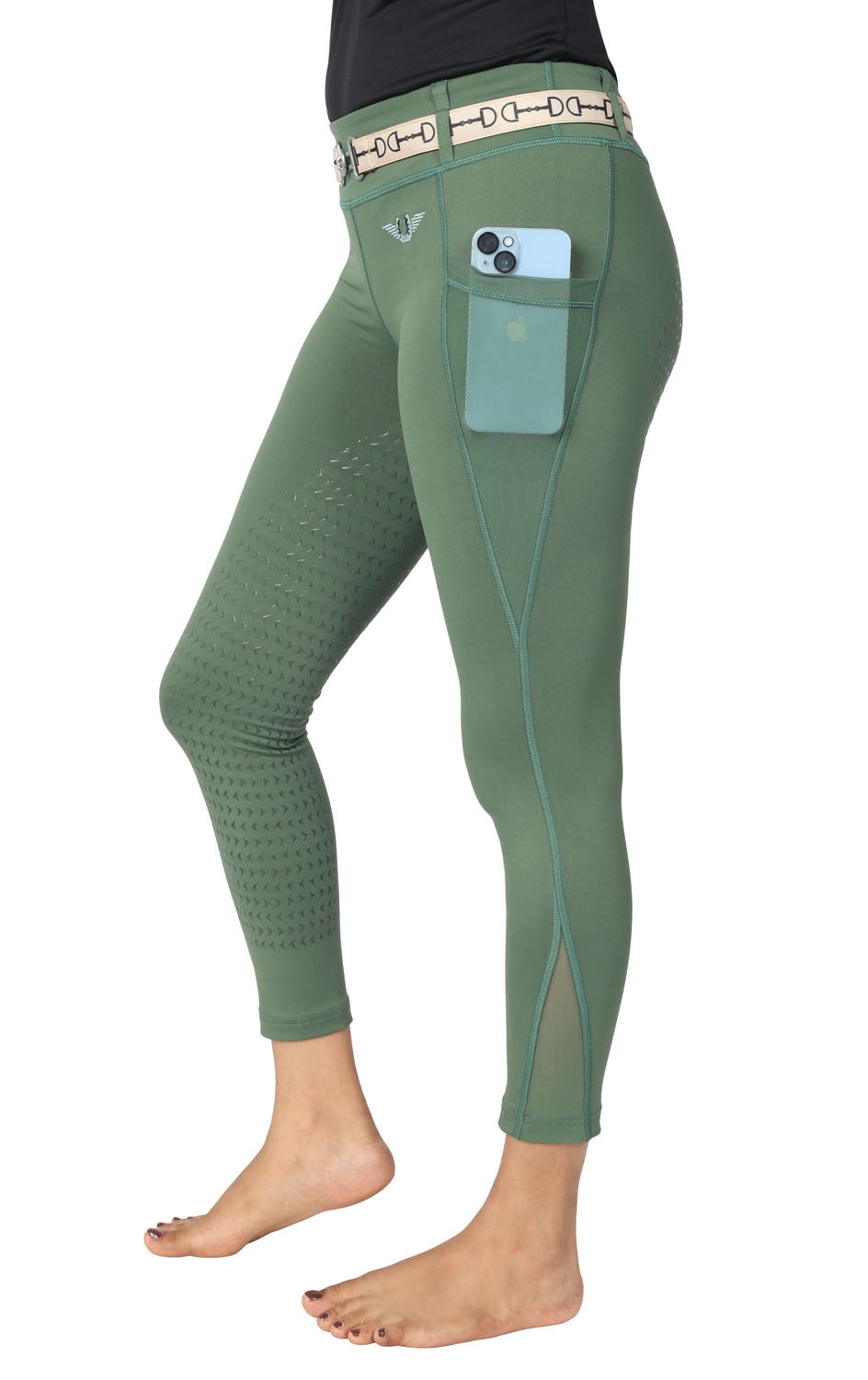 TuffRider Kids Minerva EquiCool Full Seat Tights With Phone Pocket and Loops
