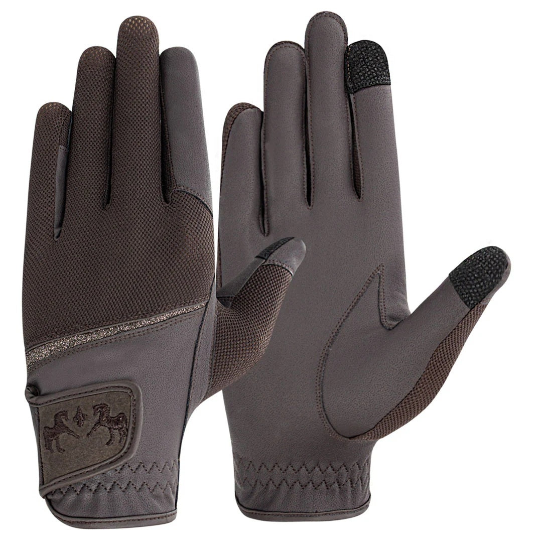 Equine Couture Aerocool Touch Screen Riding Gloves with Glitter