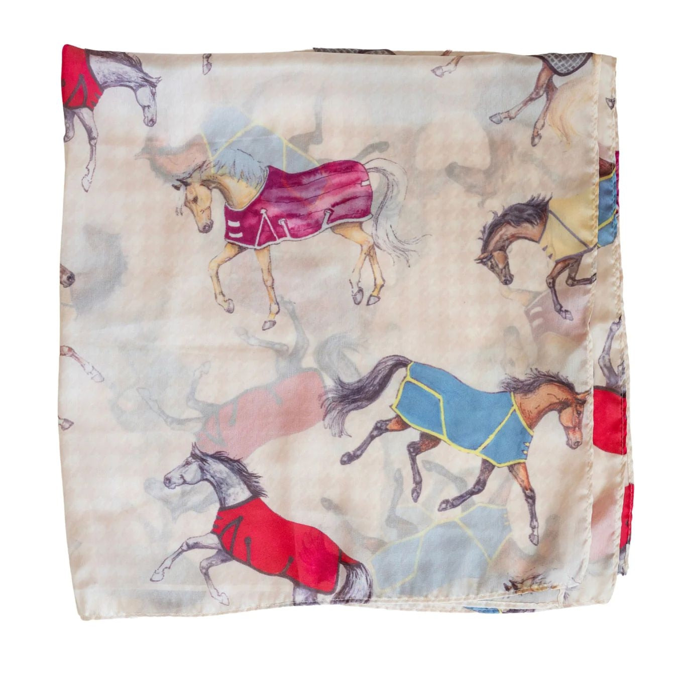 AWST Ladies Int'l Lila Horses in Blankets Scarf