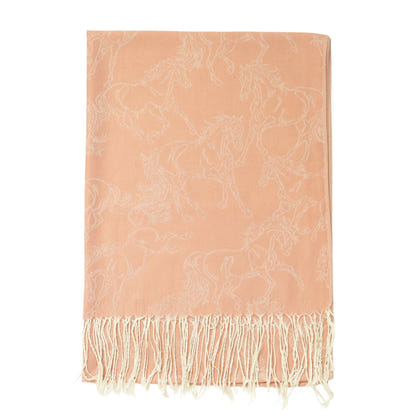 AWST Int'l Lila Linear Horses Pashmina Scarf
