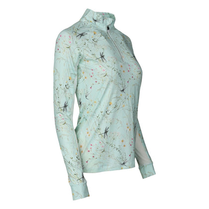 Dapplebay Ladies Dragonfly Meadow 1/4 Zip Long Sleeve Riding Top