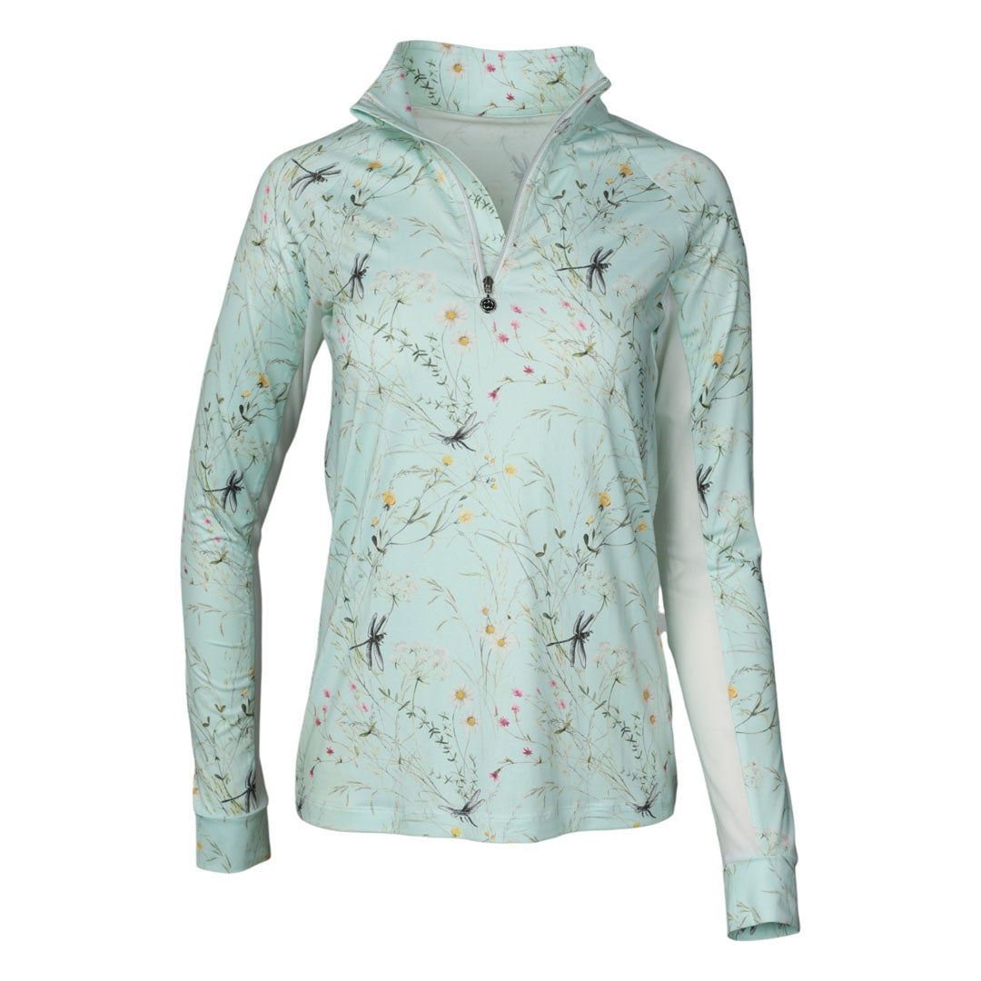 Dapplebay Ladies Dragonfly Meadow 1/4 Zip Long Sleeve Riding Top