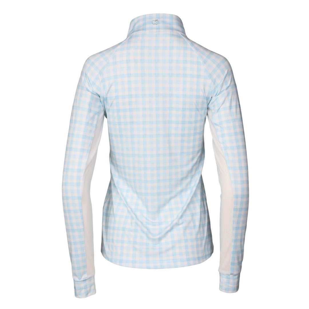 Dapplebay Ladies Gingham 1/4 Zip Long Sleeve Riding Top