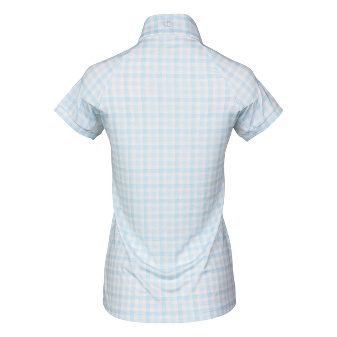 Dapplebay Ladies Gingham Short Sleeve 1/4 Zip Riding Top