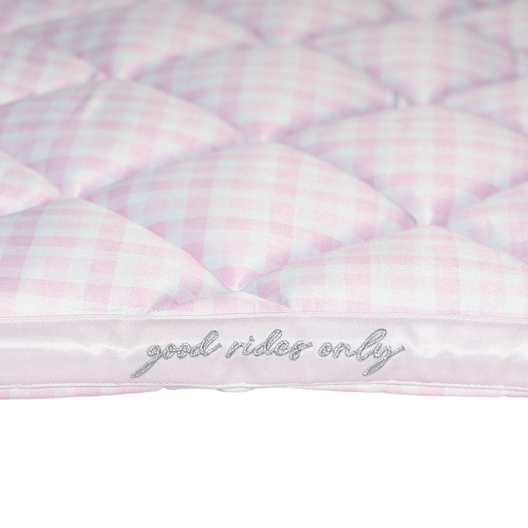 Dapplebay Gingham Pony Saddle Pad-Pink/White-Pony