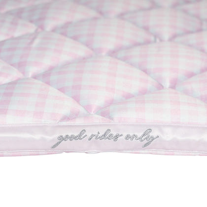 Dapplebay Gingham Pony Saddle Pad-Pink/White-Pony